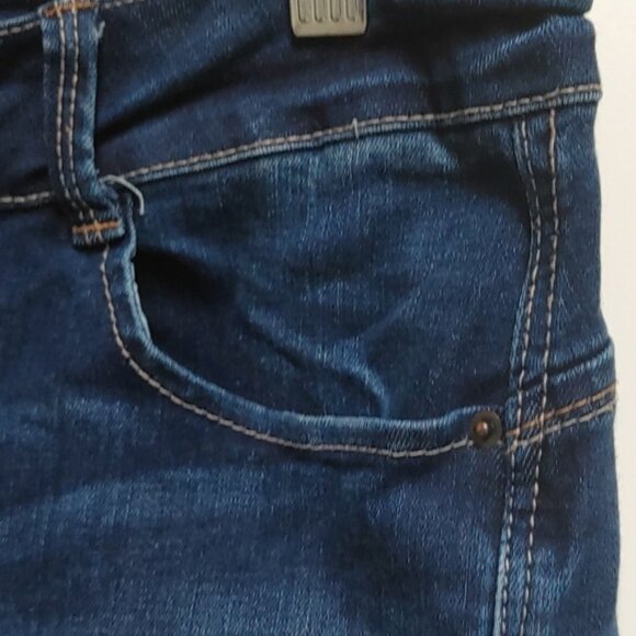 WAX JEAN dark wash blue destroyed skinny stretchy jeans size 13 - Picture 9 of 15